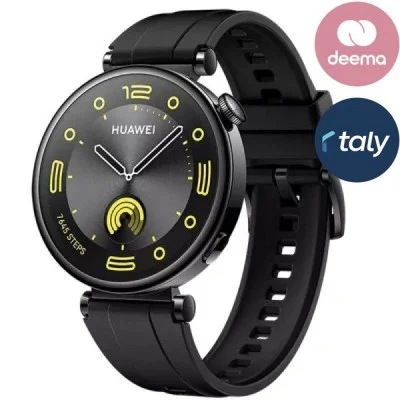 Huawei Watch Gt4, 46Mm Stainless-Steel Body Leather Strap - Black